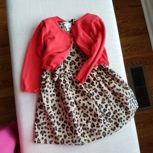 Carter's baby dress with red cardigan 24 months